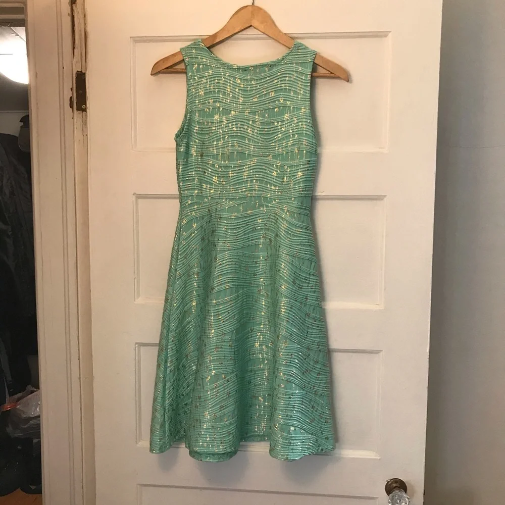 Christian Siriano Sm textured mint skater dress - Picture 2 of 5